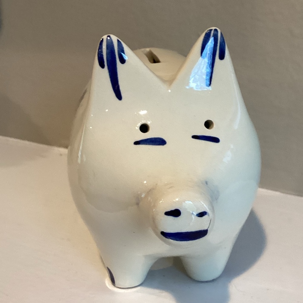 Vintage Delft Piggy Bank